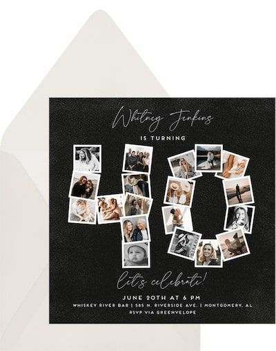 40 Milestone Collage Invitation