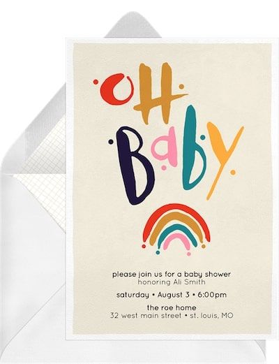 Rainbow baby shower: Baby Rainbow Invitation