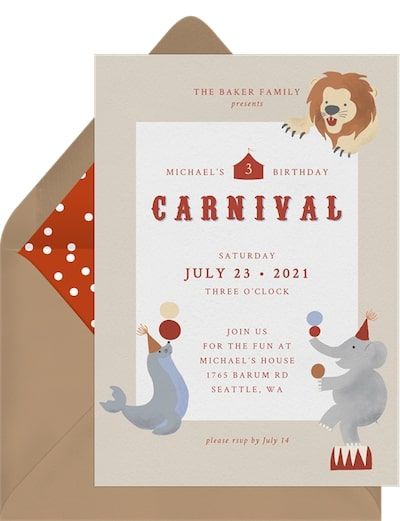 Classic Carnival Invitation