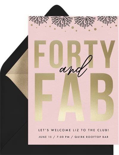 Forty and Fab Invitation