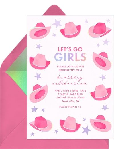 Western invitations: Let's Go Girls Invitation