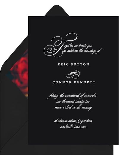 Elegant wedding invitations: Scripted Invitation