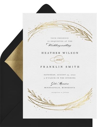 Elegant wedding invitations: Whimsical Botanical Invitation