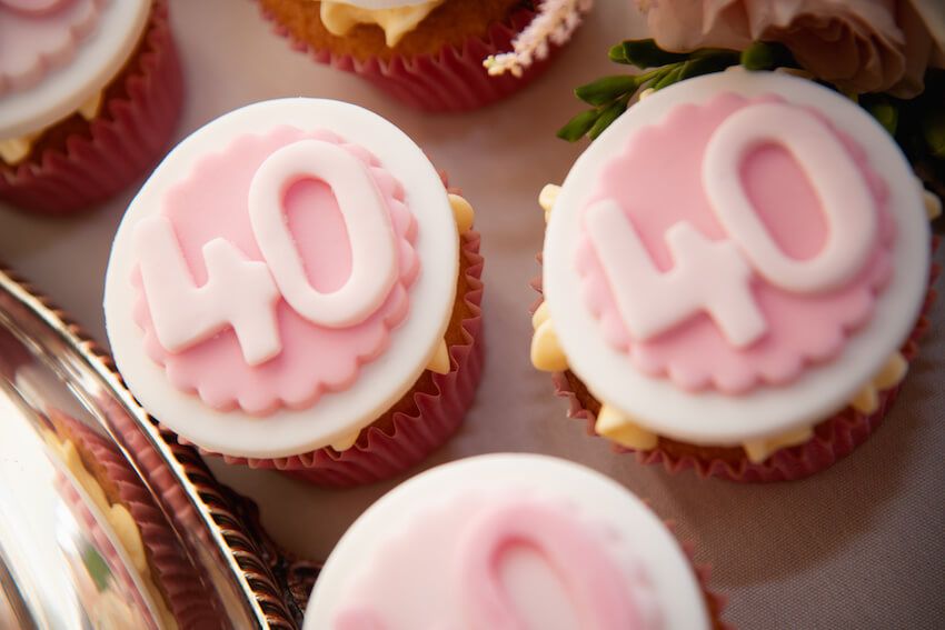 40th birthday wishes: cupcakes with the number 40 as its icing