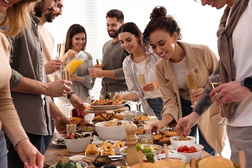 Brunch ideas: group of people eating together