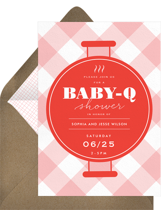 Grill and Chill baby sprinkle invitations from Greenvelope