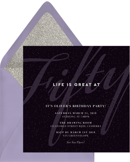 Fabulous 50th birthday invitations from Greenvelope