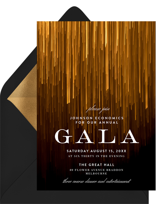 The Shimmering Lines Gala Invitation from Greenvelope