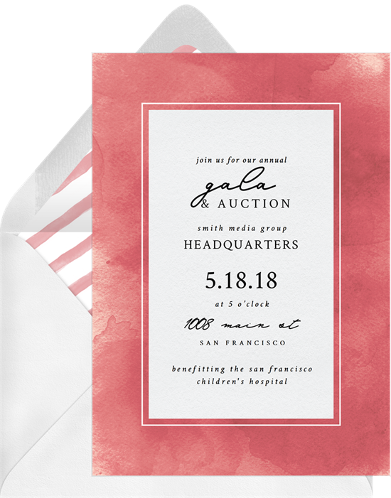 The Simple Watercolor Wash Gala Invitation from Greenvelope
