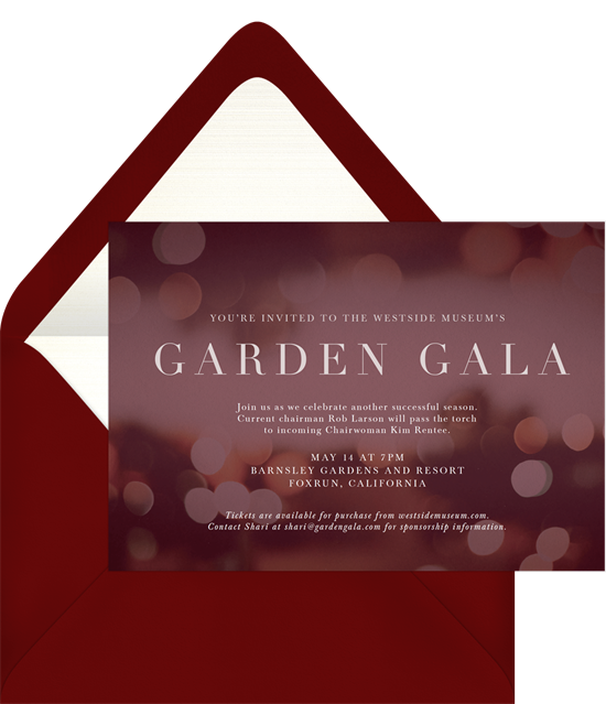 The Elegant Bokeh Gala Invitation from Greenvelope