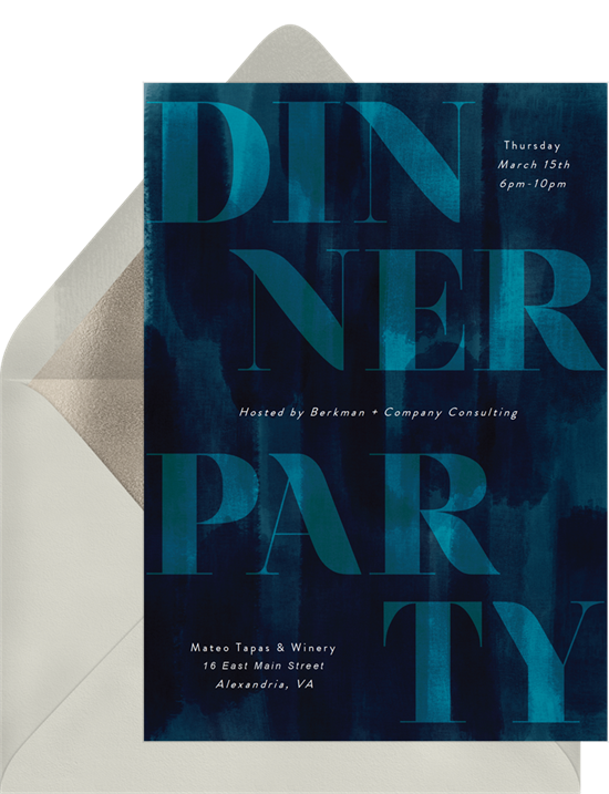 Virtual parties: A digital dinner party invitation
