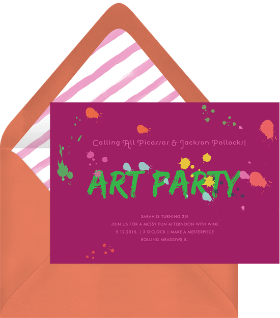Virtual party: a digital art party invitation